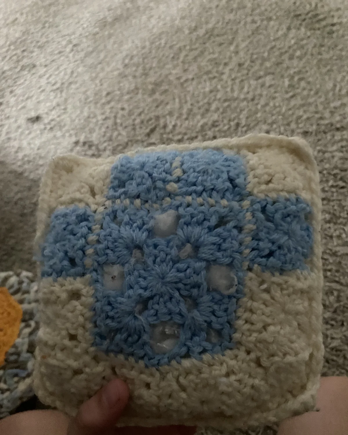 Blue and Cream Granny Square