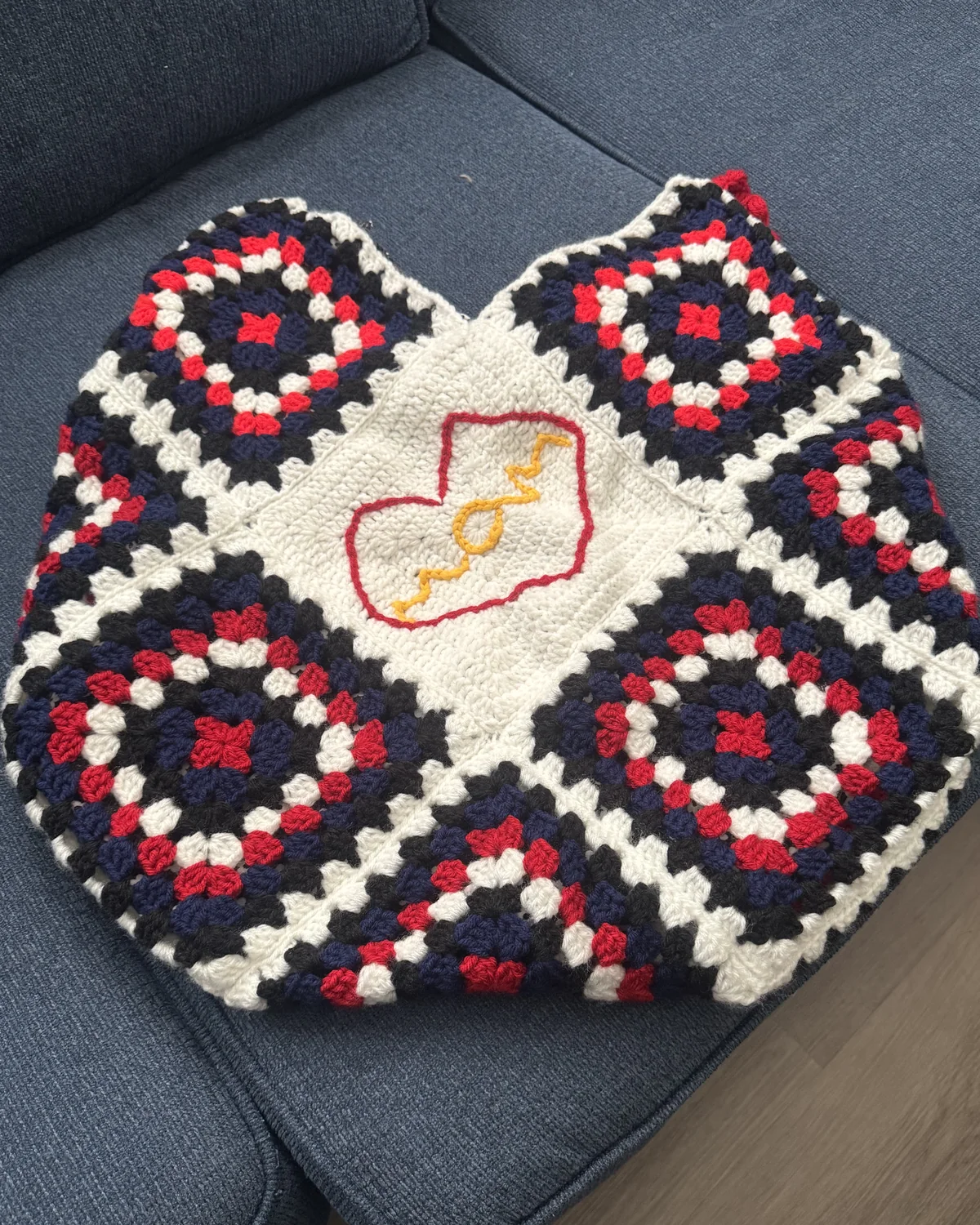Red and Black Granny Bag