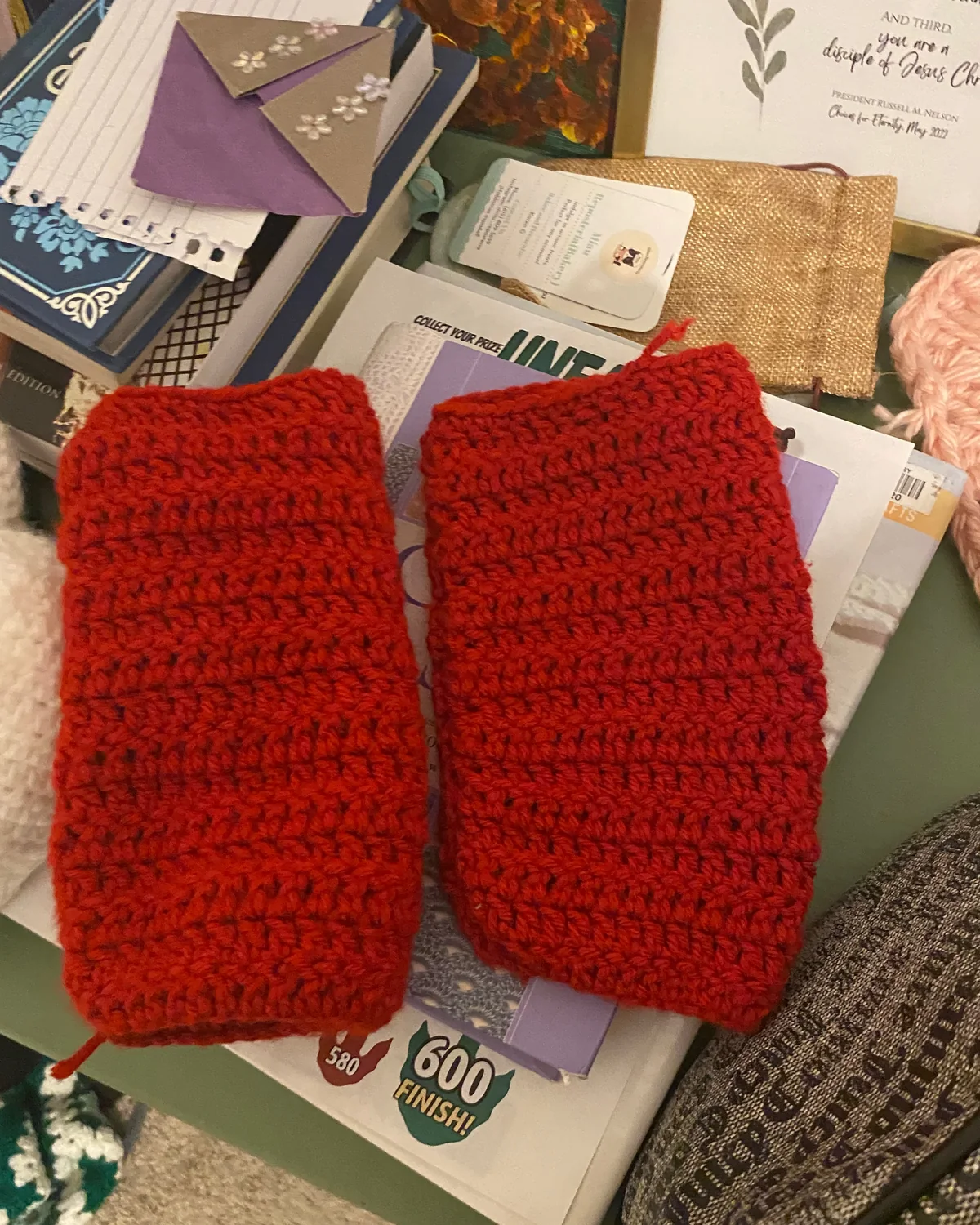 Red Fingerless Gloves